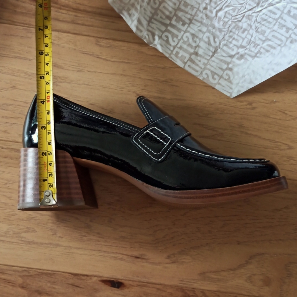 Brand New Steve Madden Black Patent Leather Loafers With Heel - Picture 9 of 9
